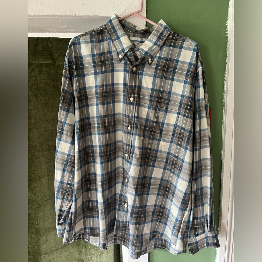 Brooks Brothers by Braemar Tartan /Plaid Button down dress shirt made in USA